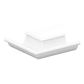 Угол желоба наружный D125 (ПЛД-02-9010 Чистый белый-0.6) (фото)